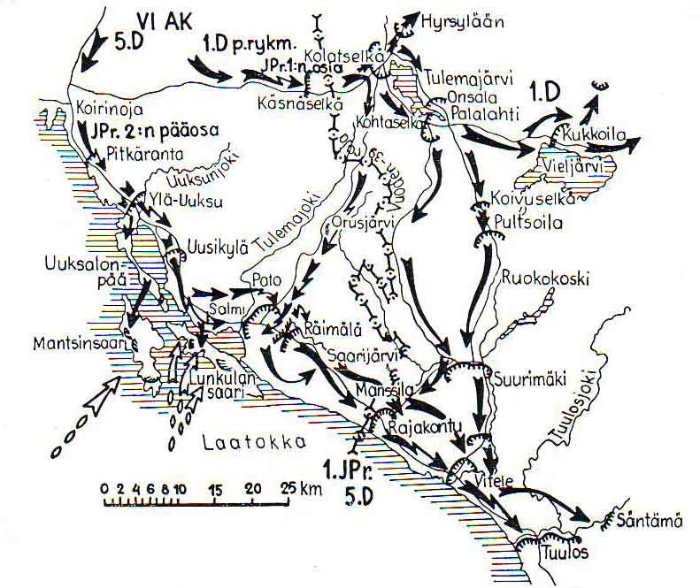 Карта боевых действий в карелии в 1941