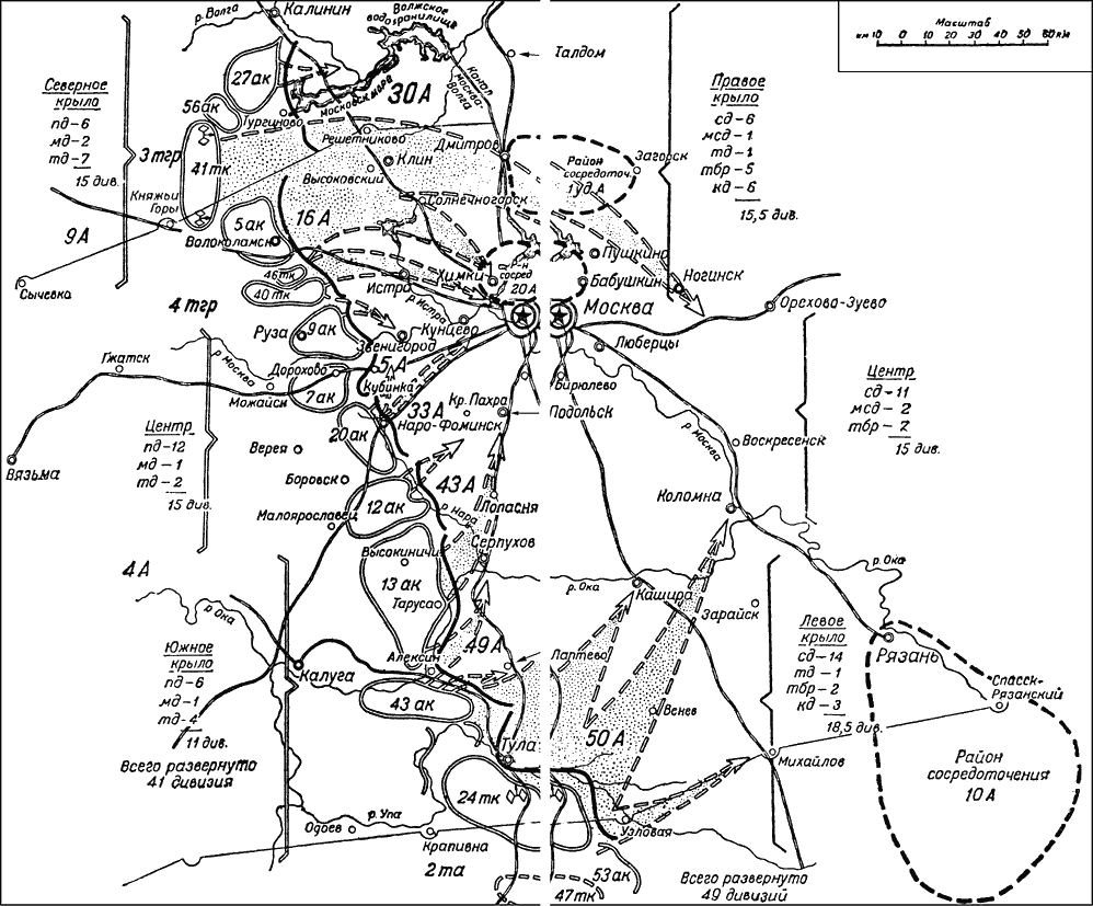 Наступление немцев на москву в 1941 карта