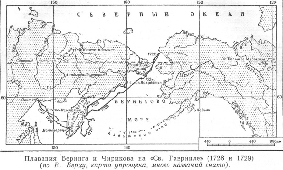 Карта маршрута беринга