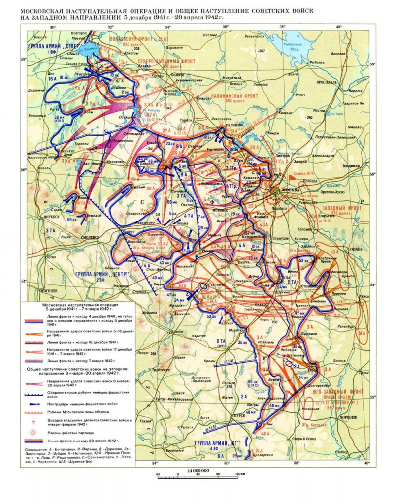 Декабрь 1941 года где шли бои карта