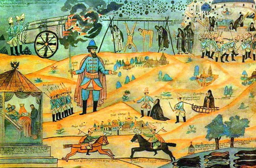 Соловецкое восстание 1668-1676. Лубок Соловецкое восстание. Восстание монахов Соловецкого монастыря 1668-1676. 22 Июня 1668 Осада Соловецкого монастыря.