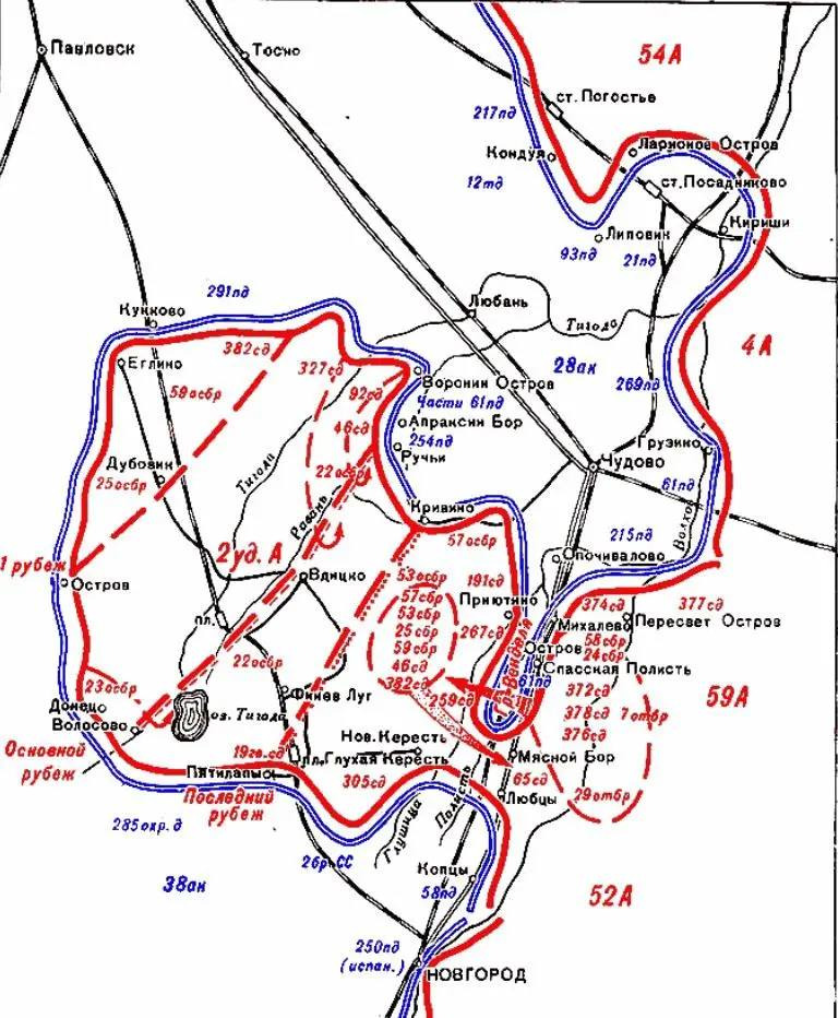 Любанская операция 1942 карта