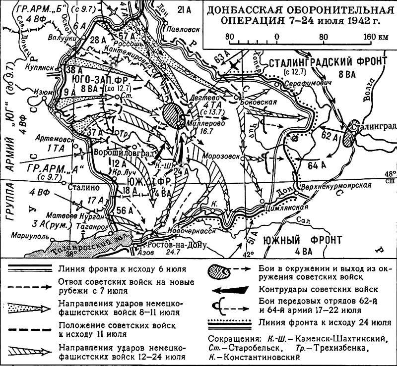 Воронежский фронт 1942 карта