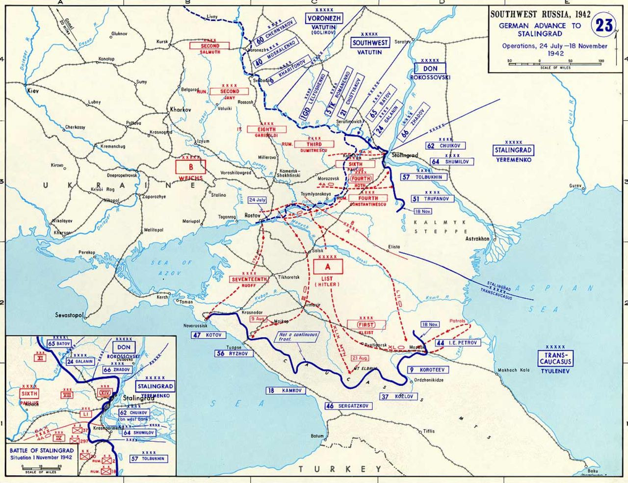 Карта боевых действий на кавказе в великую отечественную войну 1941 1945