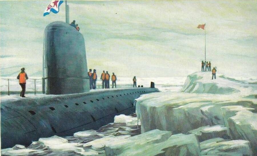 29 сентября 1963 года — Советская атомная подводная лодка «К-181» всплыла на Северном полюсе