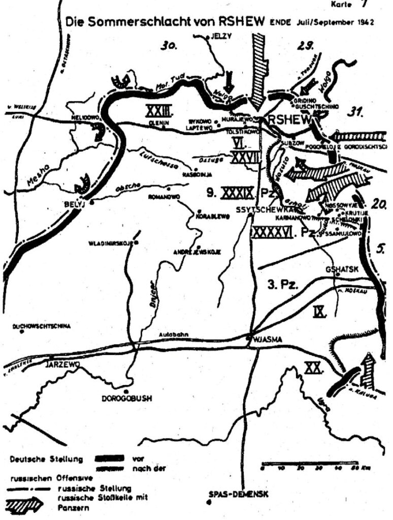 Бои под ржевом 1942 год карта боевых действий