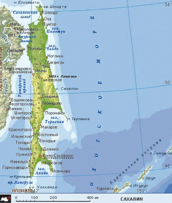 Полуостров Сахалин на карте. Карта Сахалина с населенными пунктами. Остров Сахалин на карте. Сахалинская область на карте.
