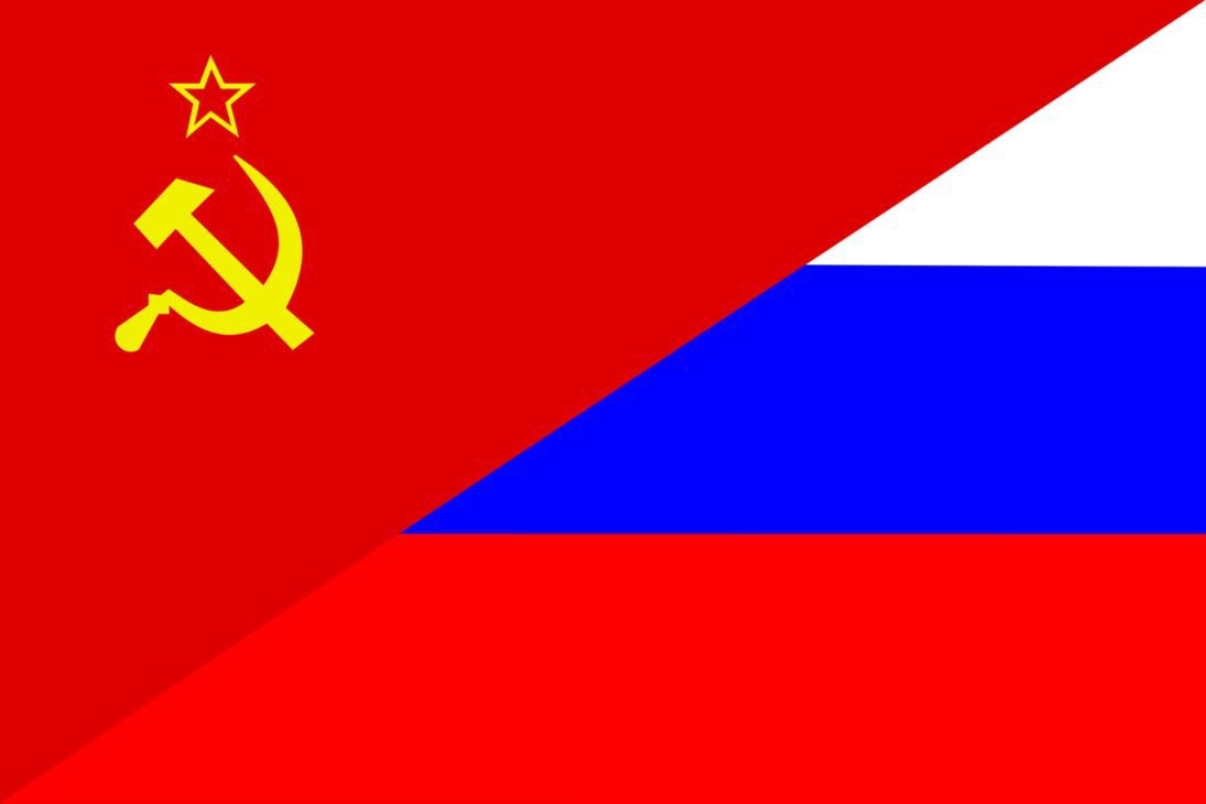 Флаг советского Союза и России