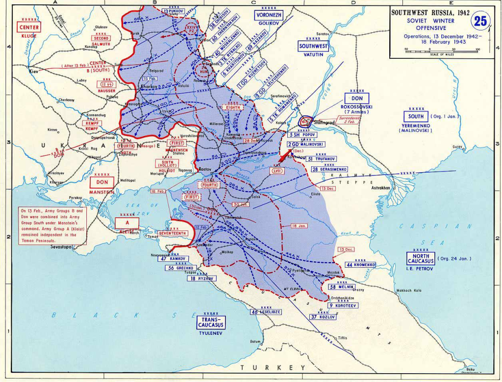 Линия фронта на 1 января 1943 года карта