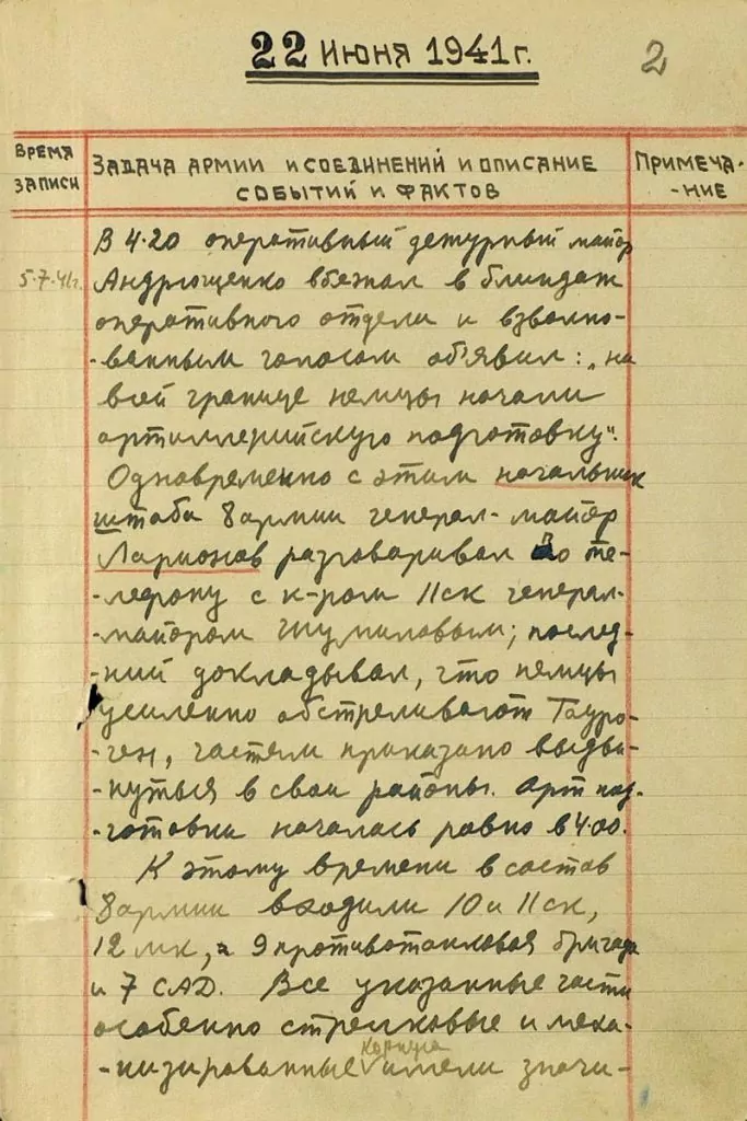 22 июня 1941 года - Хронология первого дня Великой Отечественной войны - Утро