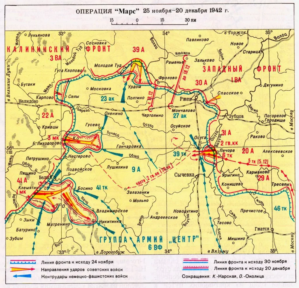 25 декабря 1942 года. Вторая Ржевско-Сычёвская операция 1942 года. Ржевско-Сычёвская операция 1942 карта. Ржевско-Сычёвская наступательная операция. Операция «Марс». Ржевско-Сычёвская операция 1942 года карты.